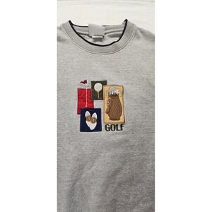 M&C Sport Mens Vintage Golf Embroidered Sweatshirt Heather Gray XL Crewneck